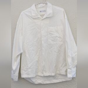 Zara White Button-Up Shirt
